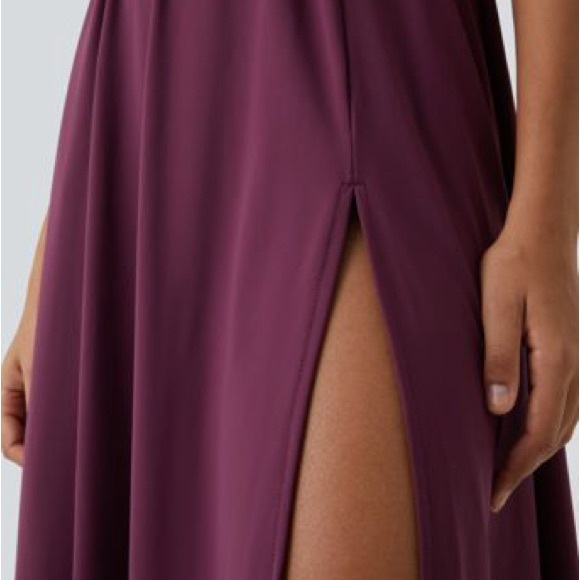 NWT HALARA Padded Midi Casual Dress in fig size large - Picture 6 of 11